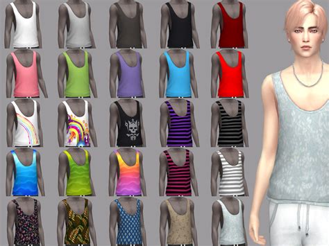 Hey Summer Tank Top For Male Sims Base Game — Wistful Castle