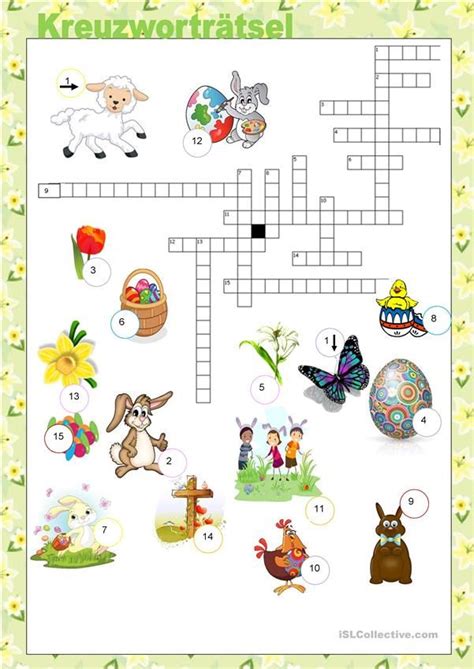 Ostern - Kreuzworträtsel | Kreuzworträtsel für kinder, Kreuzworträtsel