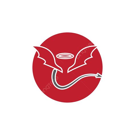 Devil Angel Logo Vector Isolated Evil Red Vector Isolated Evil Red