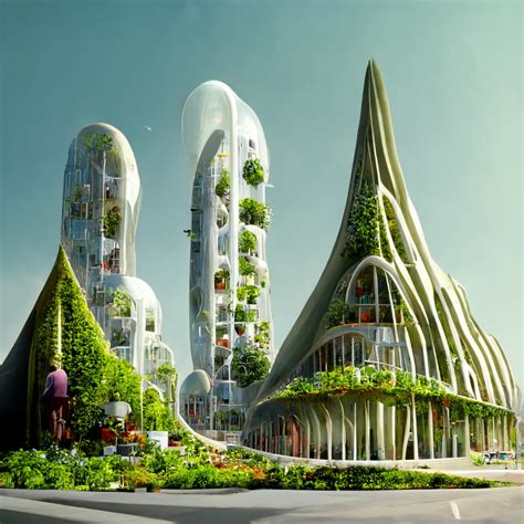 Powered By Midjourney Ai Green Ecologic Building Technology Biophilic Design Mimics Nature Sci