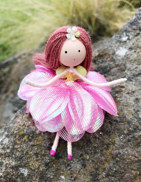 Handmade Fairy Doll Flower Fairy Doll Pink Fairy Rag Doll Etsy