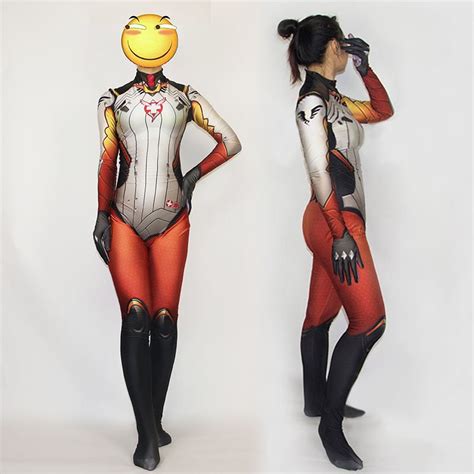 Overwatch Mercy Angela Ziegler Cosplay Zentai Bodysuit Hallowmas Fancy Dress Party Costume