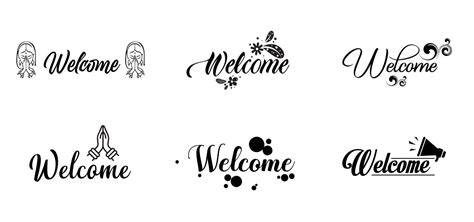 Welcome Sign Welcome Icons Welcome Typography Lettering 10953005