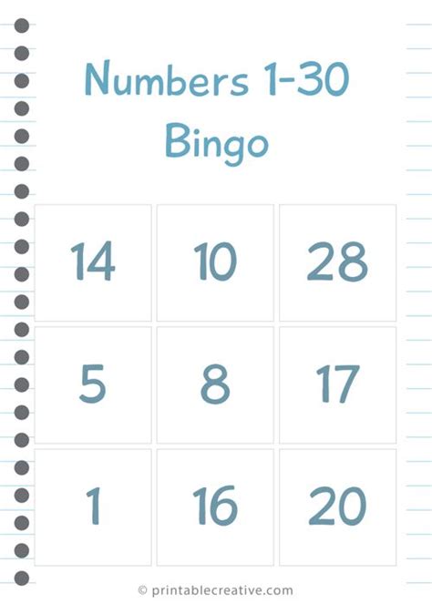 Bingo Generator Numbers 1 30 Bingo Template Bingo Cards Printable