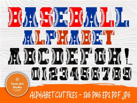 Softball Font Svg Cut Files Letters And Numbers Svg By Tonisartstudio