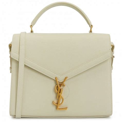 saint laurent white ladies medium cassandra top handle bag 623931 bow0w 9207 jomashop