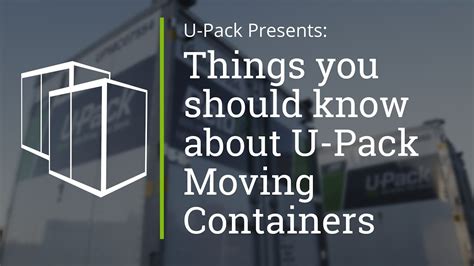 U Pack Moving Containers Youtube