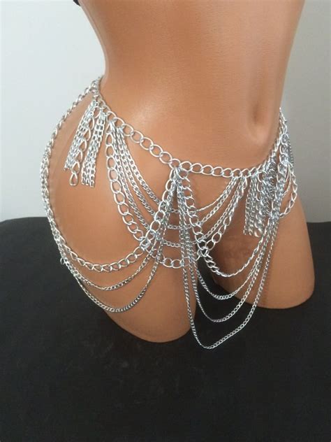 Silver Belly Chain Waist Chain Belly Dance Jewelry Body Etsy