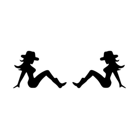 Pair MUDFLAP COWGIRL Vinyl Decal Stickers Trucker Girl Lady Etsy