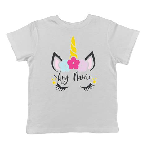Personalised Unicorn Design T Shirt Top Baby Toddler And Kids Sizes