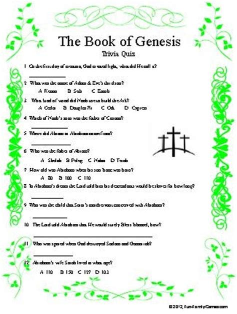 The Book Of Genesis Trivia Questions