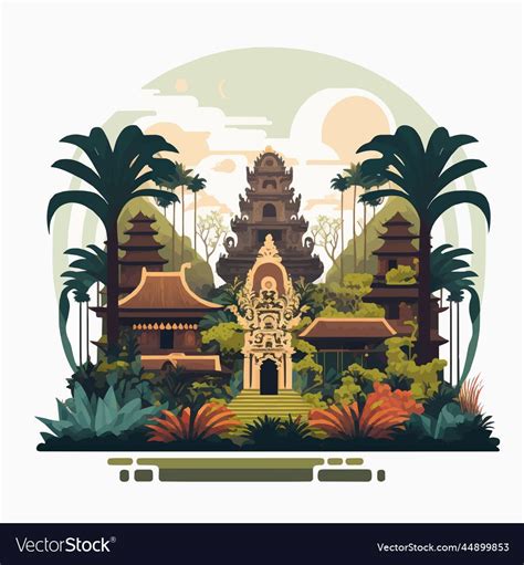 Premium Vector Indonesian Temples Flat Color Objects Set Borobudur