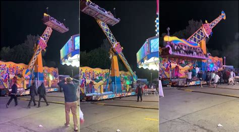Watch Us Fairground Ride Spins Out Of Control Onlookers Step In To