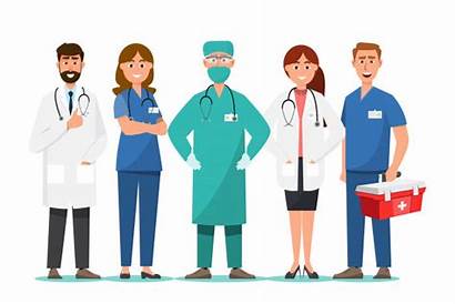 Staff Medical Cartoon Team Hospital Doctor Characters