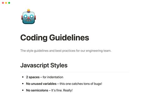 Notion Template Gallery Coding Guidelines
