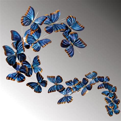 Blue Butterflies In Flight Indoor Outdoor Metal Wall Sculpture In 2022