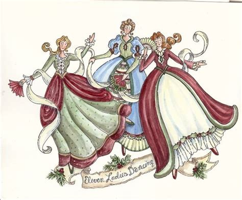 Christmas Eleven Ladies Dancing By Shelly Rasche Xmas Clip Art