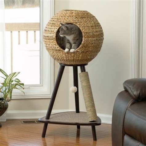 Luxury Cat Tree Tower Scratching Post Decor Modern Condo Stand House