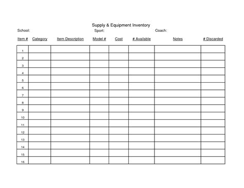 Inventory Form Free Printable Printable Forms Free Online