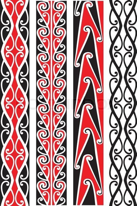Seamless Maori Patterns Vector Colourbox Desain Tato Maori