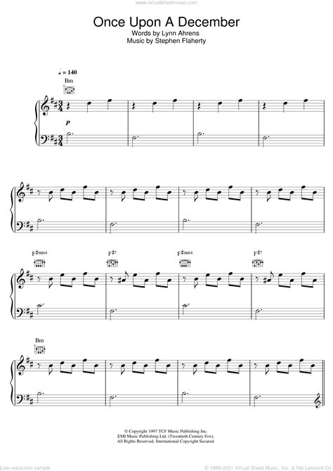 Once Upon A December From Anastasia Sheet Music For Voice Piano Or