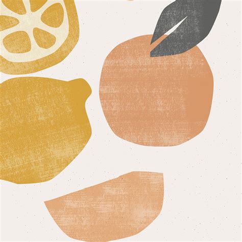 Impresión De Limón Minimal Naranja Cartel Abstracto Arte Etsy