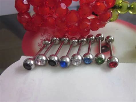 Pcs Crystal Tongue Rings Mix Colors Body Piercing Jewelry Body Piercing Jewelry Piercing