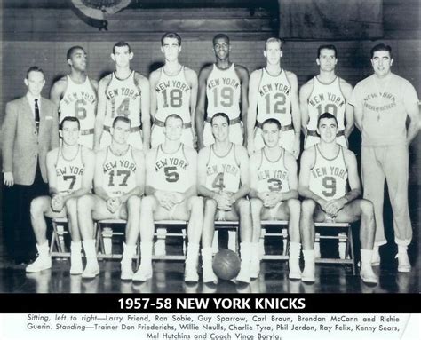 1957 58 New York Knicks 8x10 Team Photo Picture Ny Basketball Nba