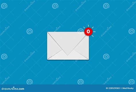 Empty Inbox Concept Envelope Mail With Zero Message Stock Illustration