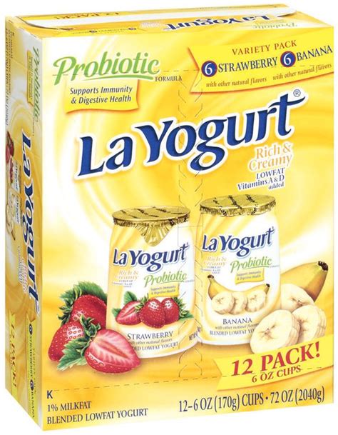 La Yogurt Probiotic Strawberrybanana Blended Lowfat Yogurt Rich