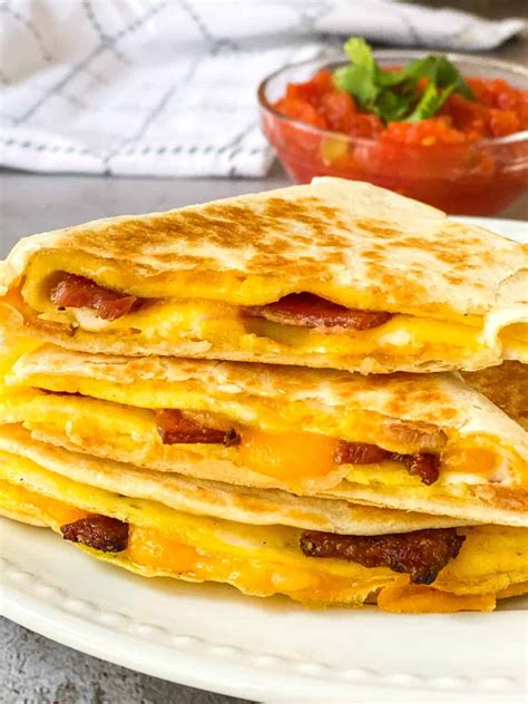 Bacon Egg And Cheese Breakfast Quesadillas Whiskful Cooking