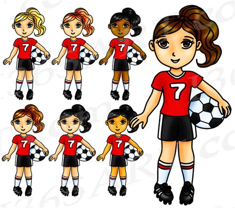 Red Soccer Girl Clipart Sports Clip Art World Cup