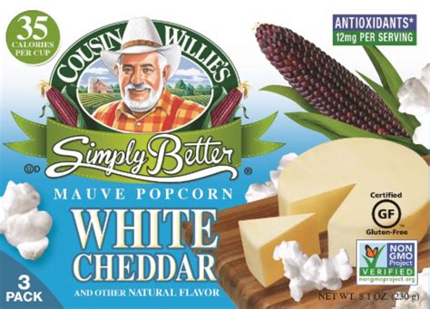 Cousin Willies Simply Better White Cheddar Popcorn 3 Ct Frys Food
