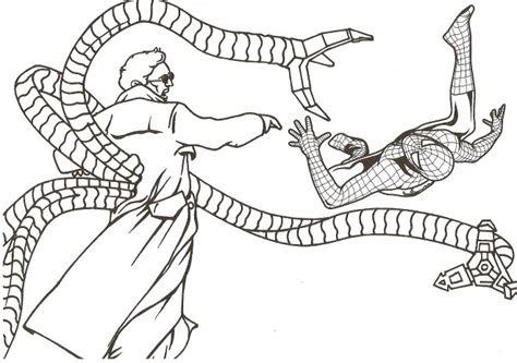 Allez, à vos crayons et commencez à colorier dès maintenant! Coloriage Spiderman et L'ennemi dessin gratuit à imprimer