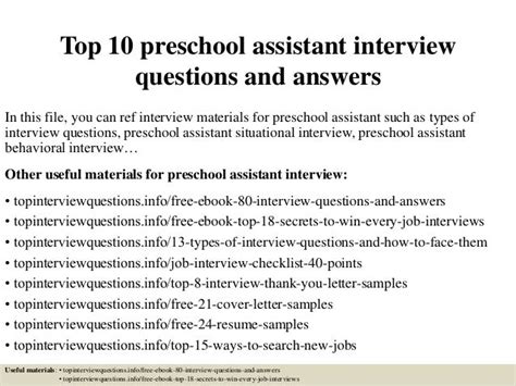 Top 10 Preschool Assistant Interview Questions And Answers