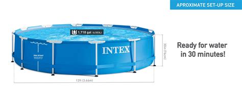 Intex 12 X 30 Metal Frame Above Ground Pool With Filter Pump In