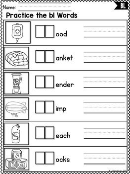 These worksheets feature words with the consonant blend bl. Grade 1 Bl Blends Worksheets / Beginning Consonant Blends ...