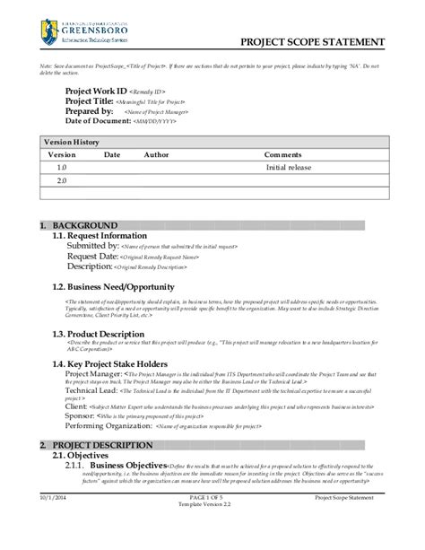 An example of project scope statement is intended to find the balance between three project constraints: Project scope statement template v2.3