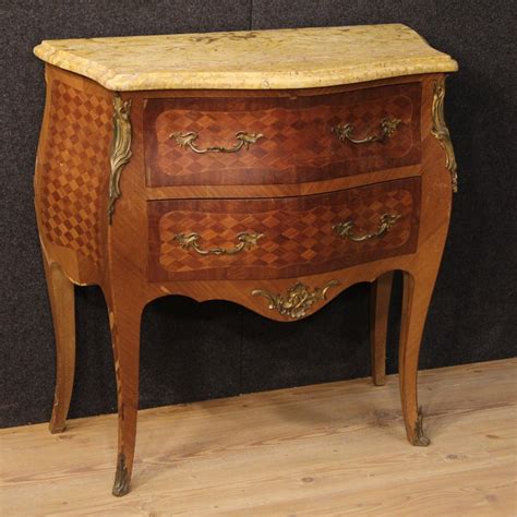 Antique Small French Dresser With Marble Top Of The 20th Century