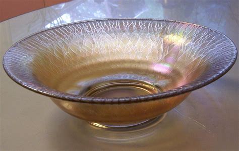 Beautifully Iridescent Large Stretch Glass Bowl From Modseller On Ruby Lane