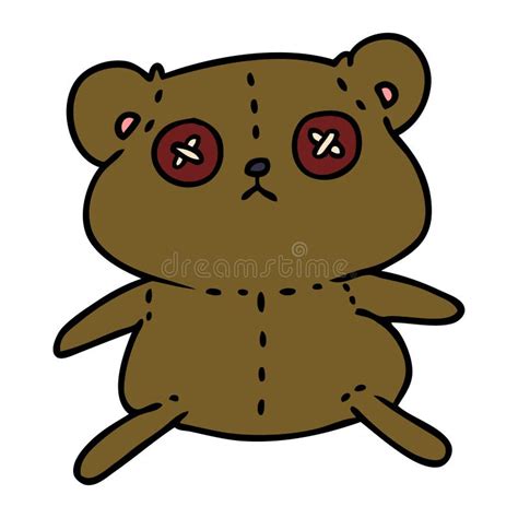 Cartoon Of A Cute Stiched Up Teddy Bear Stock Vector Illustration Of