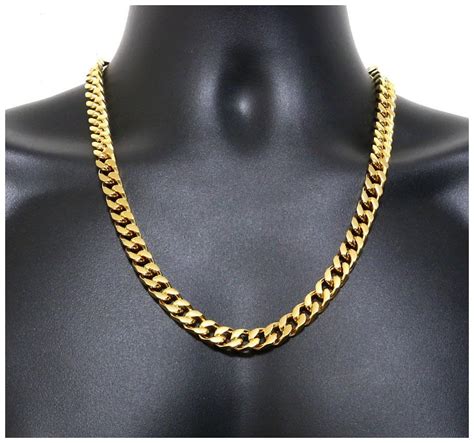 Buy 24k Gold Plated Gold Chain For Men And Boys Italian Curb Design