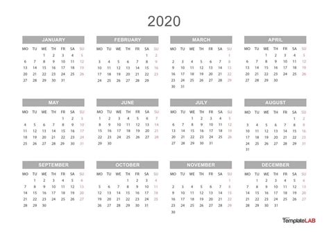 Fill In Calendar Template 2020 Template Calendar Design