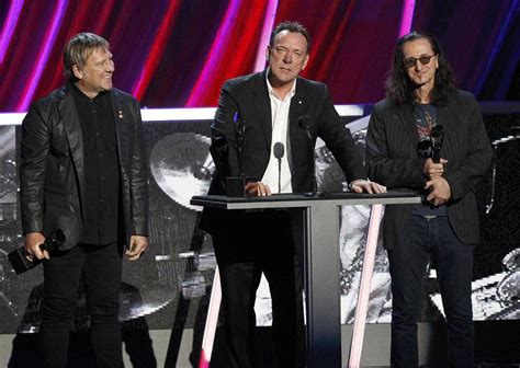 In Pictures Rush Inducted Into Rock And Roll Hall Of Fame The Globe