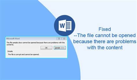 Fixed The File Cannot Be Opened Because There Are Problems With The