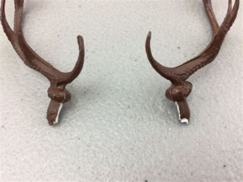 Set Of 2 Original Plastic Deer Antlers Stag Cuckoo Clock Parts 2 34