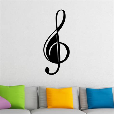 Treble Clef Design Musical Wall Sticker Decal World Of Wall Stickers