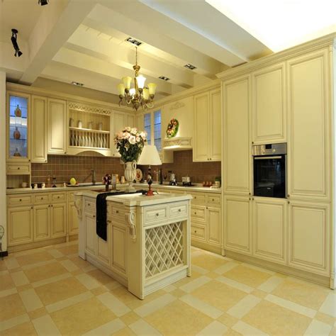 2016 Luxury White European Style Solid Wood Kitchen Cabinet Dessign In