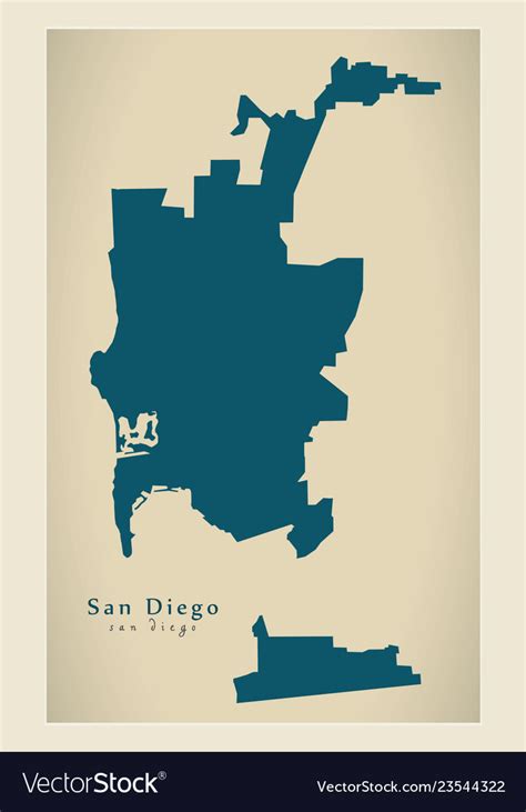 Modern Map San Diego City Of The Usa Royalty Free Vector