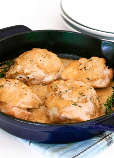 Chicken thighs are more flavorful and juicier than chicken breasts, and they hold up better in the crock pot. Easy Keto Dijon Chicken Thighs | I Breathe I'm Hungry | Recipe | Keto recipes dinner, Dijon ...